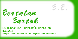 bertalan bartok business card